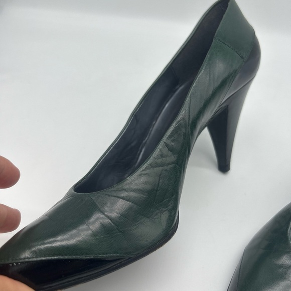 Vintage Charles Jourdan Dark Green Pumps - Picture 11 of 11